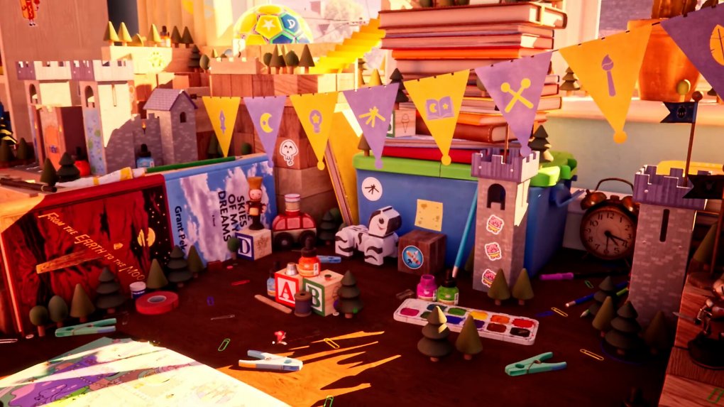 Das Kinderzimmer von Sam ist mit einer Ritterburg ausgestattet, in die Jot eindringt.