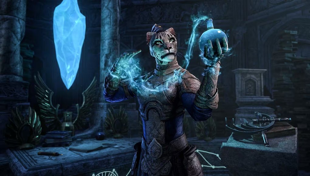 Khajiit hält magische Vase in The Elder Scrolls Online