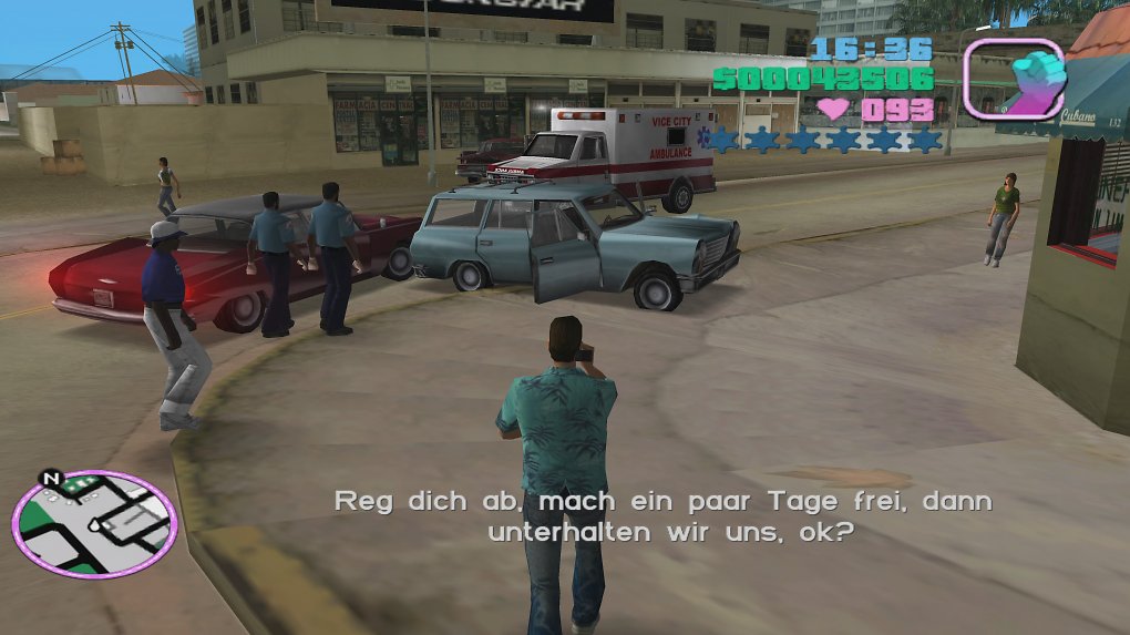 Tommy Vercetti telefoniert vor einem Unfall