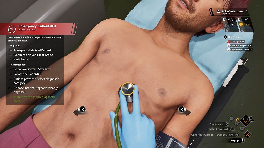 Lungenuntersuchung in Ambulance Life.