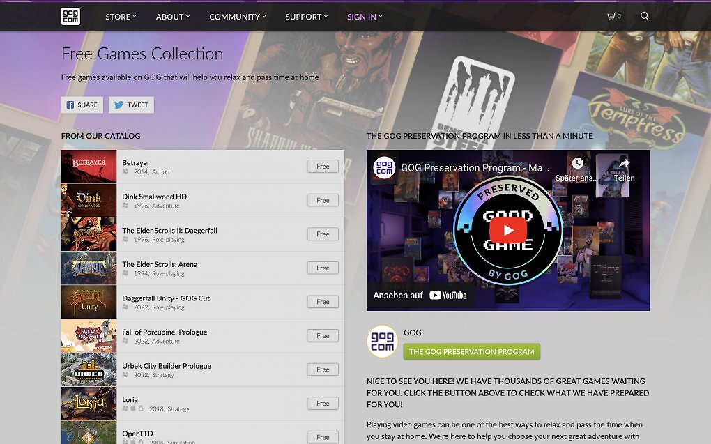 gog galaxy free games collection
