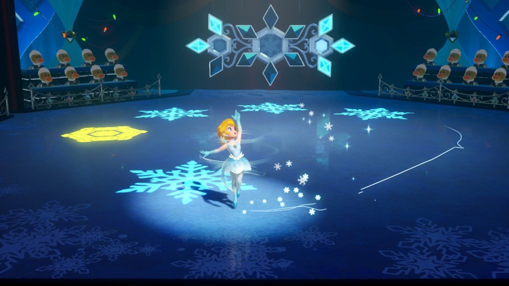 Peach macht Eiskunstlauf