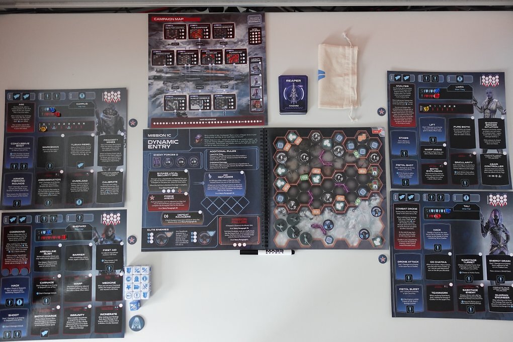 Blick auf den Spielaufbau für eine Mission