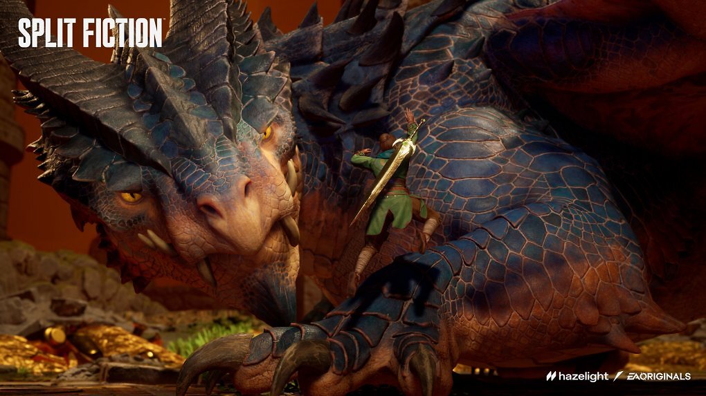 Ein großer Drache in Split Fiction