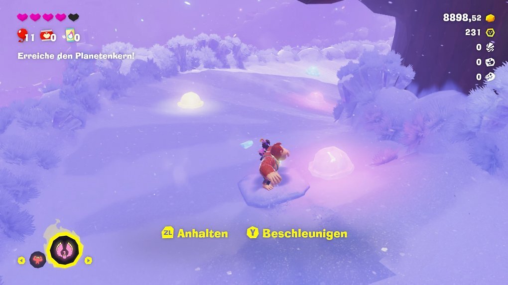 Per Schneesausen durch die Gletscherschicht.