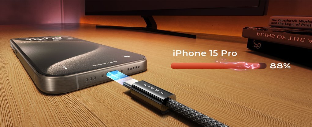 Dank Power Delivery 3.0 lädt das Kabel Geräte wie iPhone oder MacBook in nur wenigen Minuten spürbar auf.