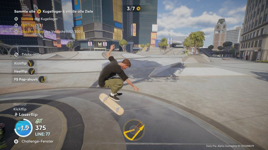 Mit dem rechten Stick legt man Tricks fest. Bei Bedarf werden die Bewegungen auch angezeigt.
