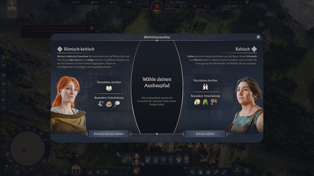 Anno 117 stellt euch vor die Wahl. Die Bedürfnisse der nächsten Einwohnerstufe hängen davon ab, für welchen Ausbaupfad ihr euch entscheidet.