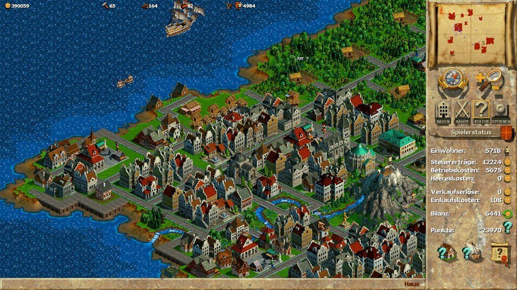 Eine weit ausgebaute Stadt in Anno 1602
