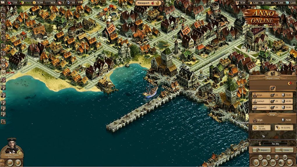 Der Hafen einer großen Stadt in Anno Online