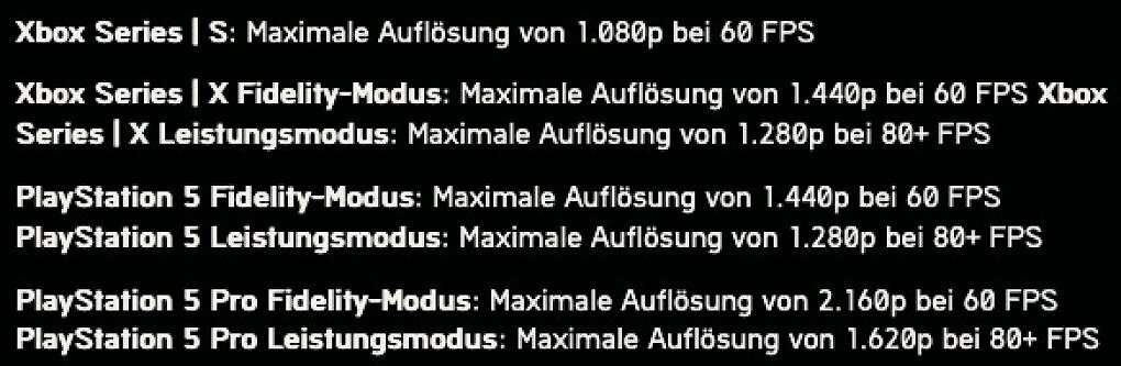 Hier sind die aktuellen Angaben zu den Bildraten auf der aktuellen Konsolen-Generation aus der Battlefield-6-FAQ - die im Widerspruch zur Aussage von 'bis zu 120 FPS' stehen.