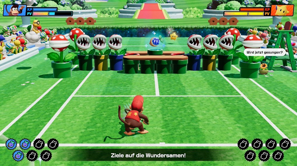 Auf dem Wunderplatz geschehen merkwürdige Dinge, sobald ihr mit einem Ball eine Wunderblume erwischt.