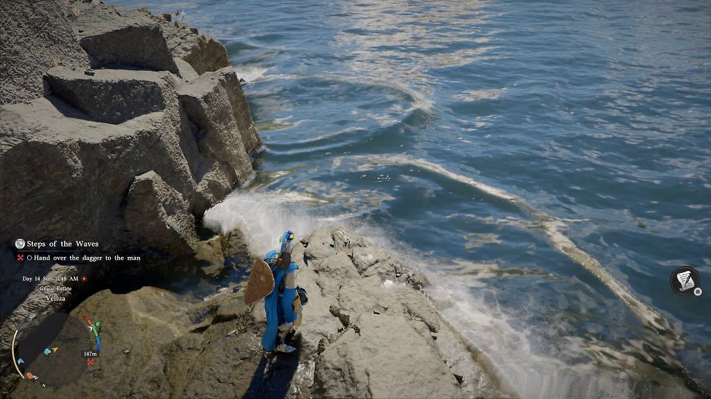 Wasser reagiert realistisch auf seine Umgebung, was es deutlich ansehnlicher macht als eine Textur, die in eine andere Textur hineinfließt, wie es die meisten anderen Spiele handhaben.