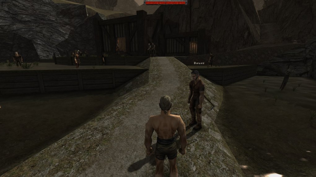 Der Weg durch die Reisfelder im neuen Lager von Gothic 1. Aufgepeppt mit schärferen Texturen.