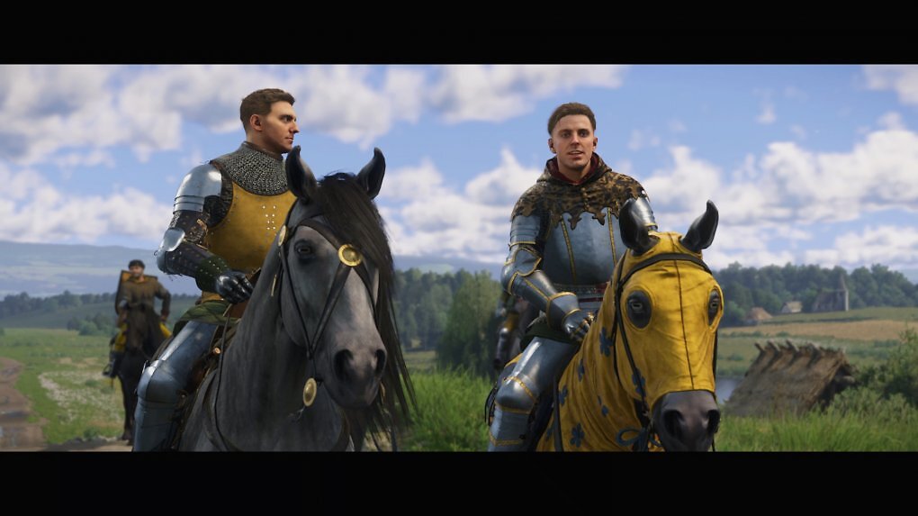 Heinrich und Hans aus Kingdom Come: Deliverance 2 sitzen auf ihren Pferden.