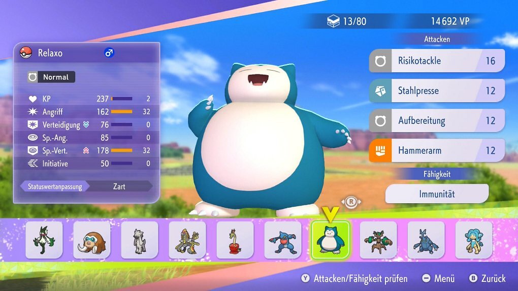 Jeden Tag werden euch auf der Ranch zehn neue Pokémon präsentiert. Ihr könnt diese entweder ausleihen oder mit V-Punkten unbegrenzt freischalten.