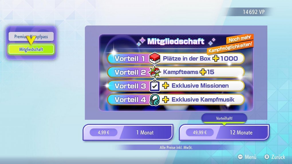 Neben dem Battle Pass könnt ihr auch noch eine kostenpflichtige Mitgliedschaft abonnieren, die euch diverse Vorteile bietet.
