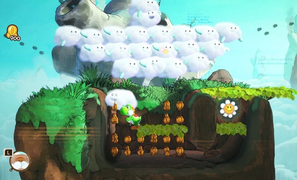 Gut umschauen lohnt sich! Auch in Yoshi and the Mysterious Book könnt ihr in jedem Level wieder Grinseblumen finden.