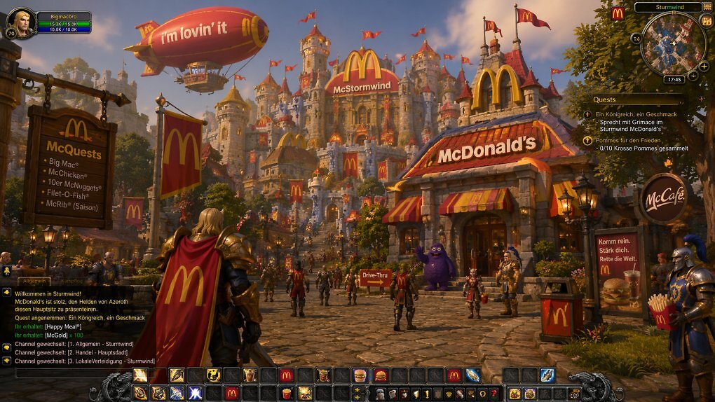 Im Jahr 2036 bekommt Sturmwind ein großes Upgrade spendiert. Dass man bei WoW mittlerweile vermehrt auf Cross-Promo setzt, merkt man dabei nur am Rande.