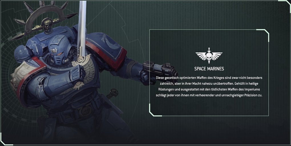 Space Marines sind ein echter 40k-Klassiker und dürfen in keinem Spiel zum düsteren Sci-Fi-Universum fehlen.