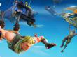 Artwork zeigt Gleiter nach Absprung aus dem Battle Buss in Fortnite.