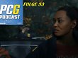 Figur Saga Anderson aus Alan Wake 2 bearbeitet mit dem Podcast-Logo von PC Games