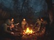 Soldaten sitzen am Lagerfeuer