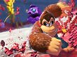 Donkey Kong wirbelt rote Partikel durch die Gegend.