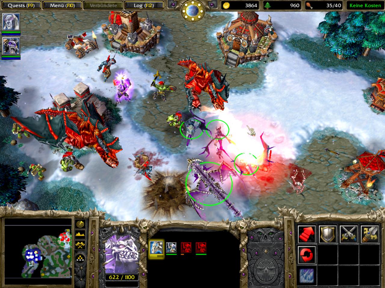 [04/07/2002] Auf Schiffskämpfe verzichtet Warcraft 3, dafür gehts in der Luft gehörig zur Sache: mit Drachen.