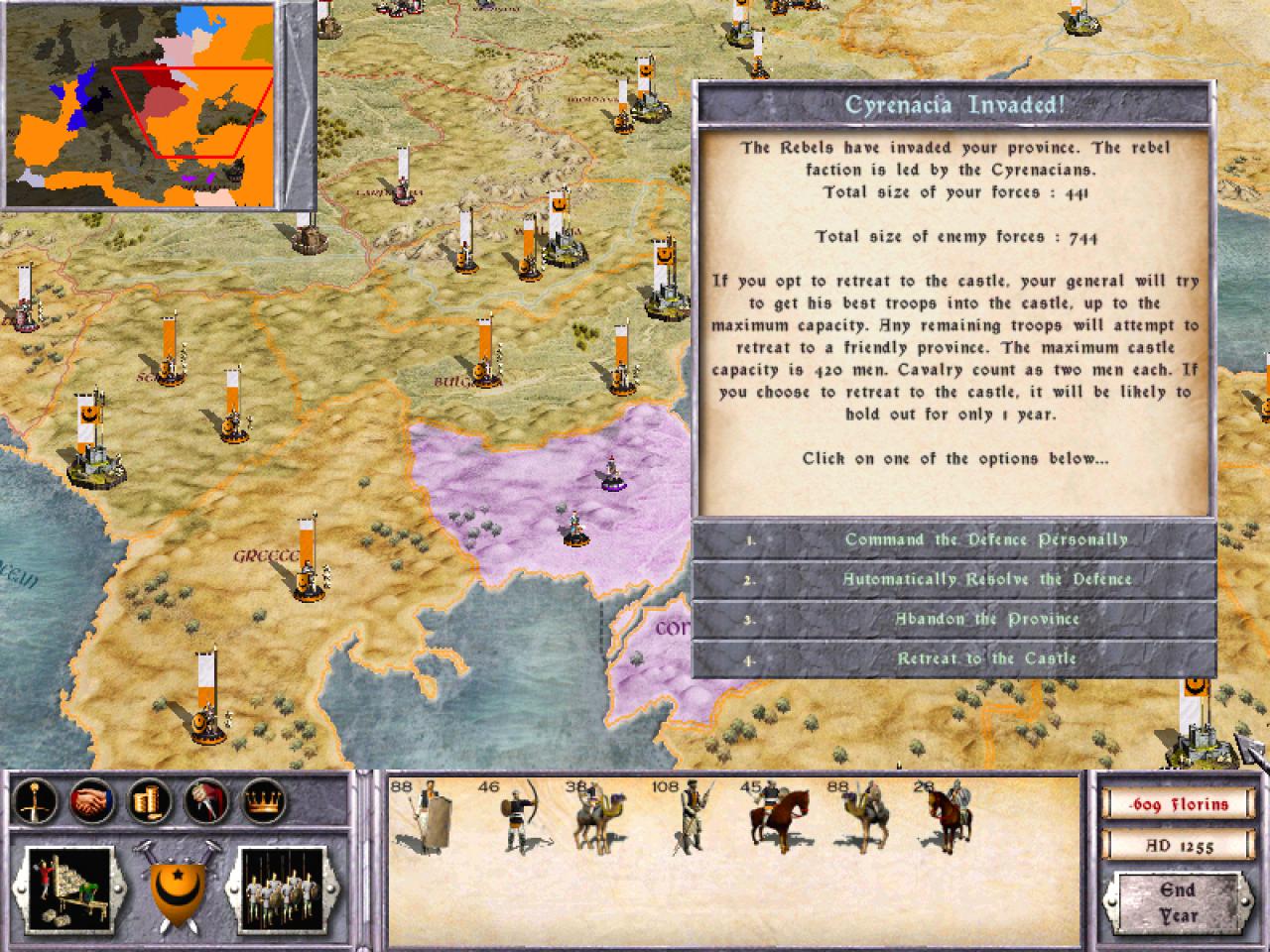 [20/09/2002] So charmant sah die Weltkarte in Medieval: Total War aus.