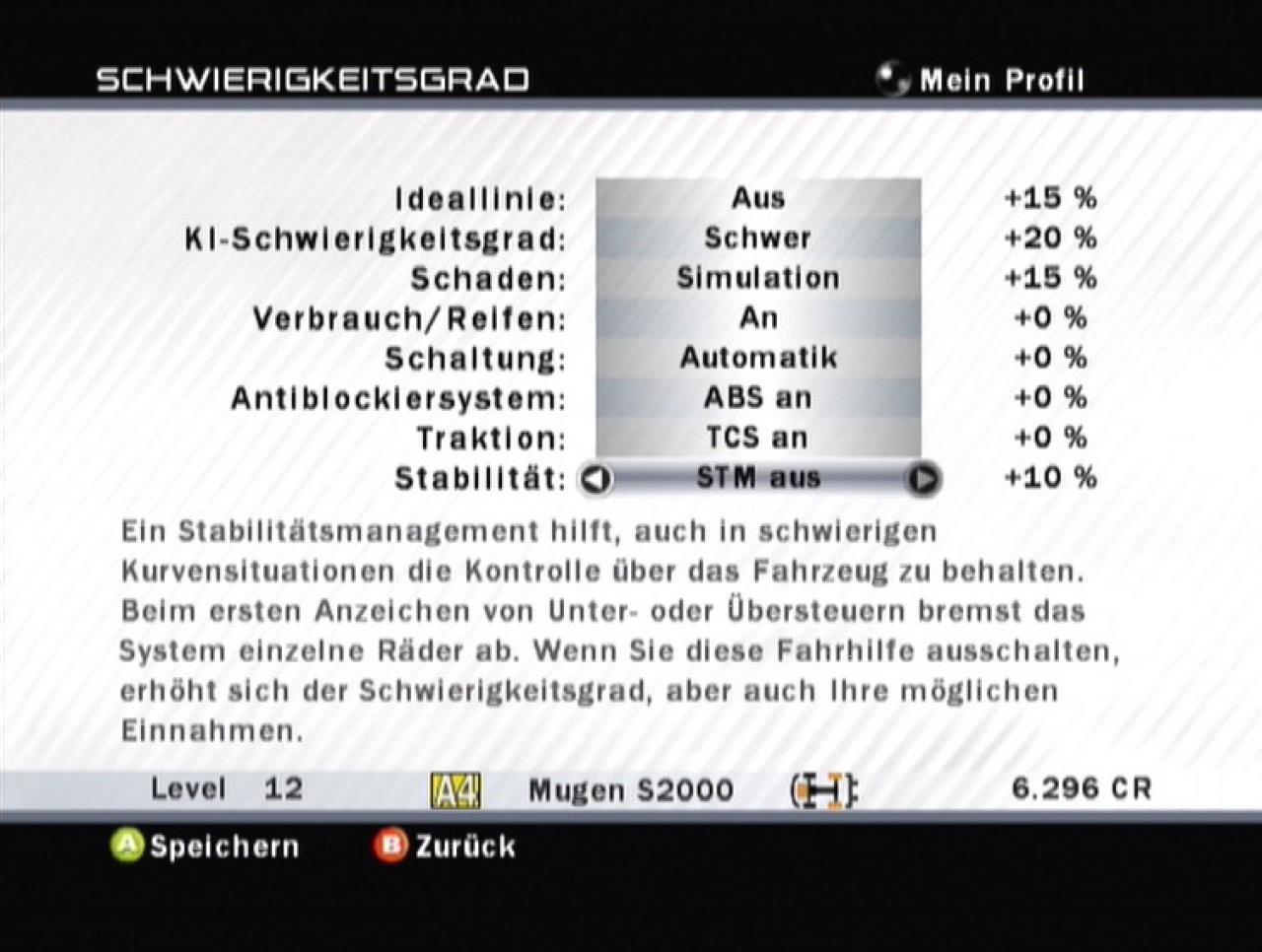 [11/05/2005] Individuell einstellbarer Schwierigkeitsgrad