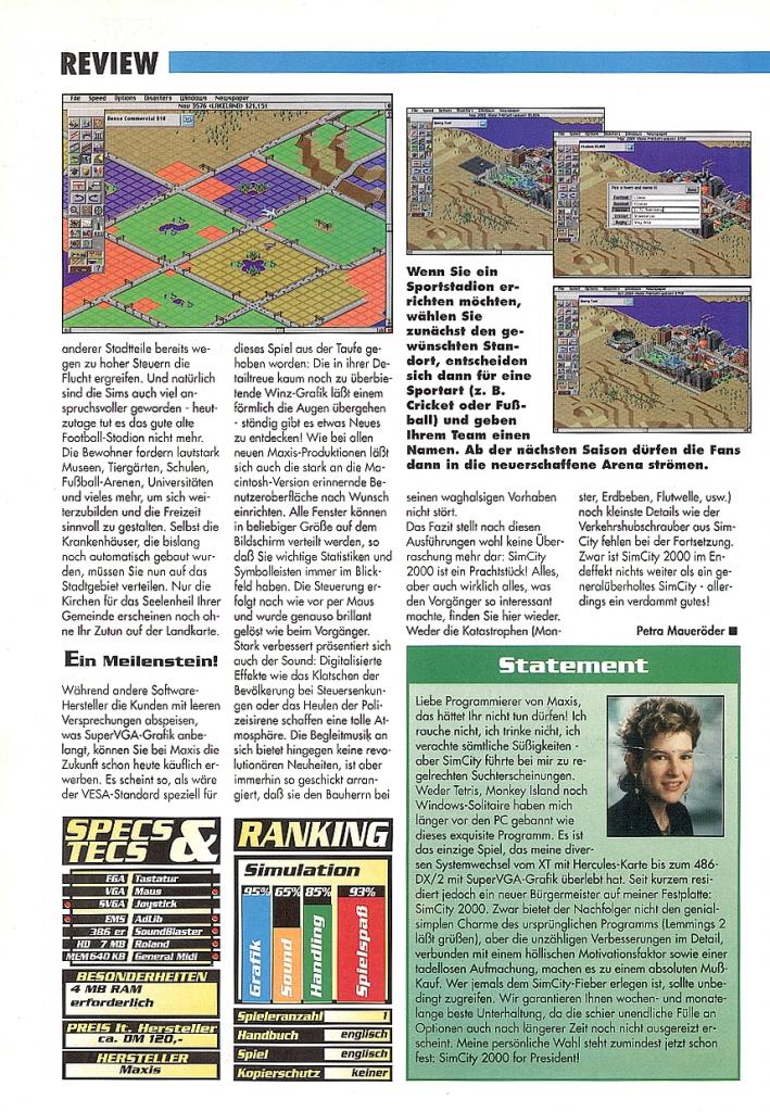 [17/10/2007] Sim City 2000 im Klassik-Test