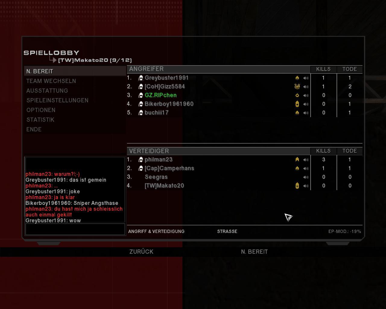 [02/05/2008] Tristes Menü eines Online-Matches