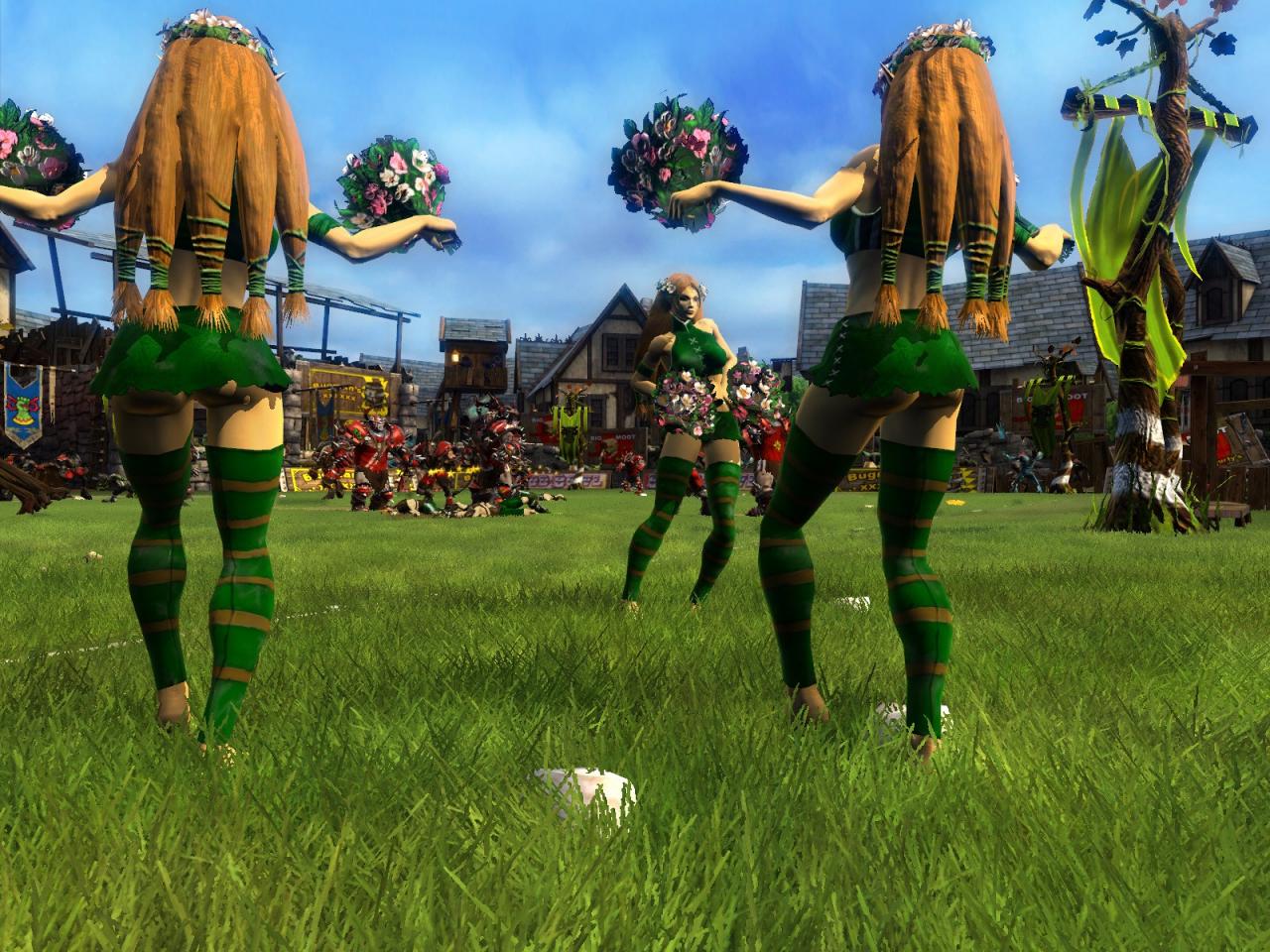 [27/03/2009] Cheerleader im Fantasy-Sportspiel Blood Bowl: Orks, Zwerge und Menschen treten hier auf dem Football-Feld gegeneinander an. 