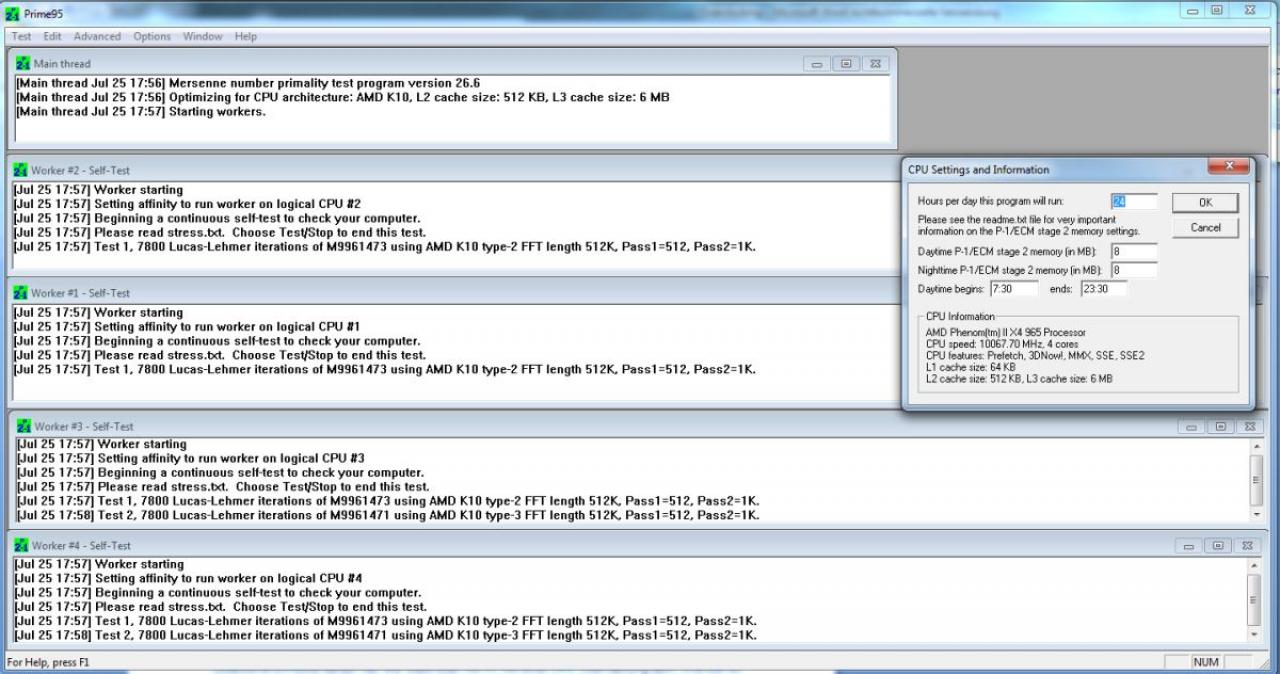 [26/07/2012] Mit Prime95 könnt ihr eure CPU belasten und somit auch eine Übertaktung auf ihre Stabilität testen.