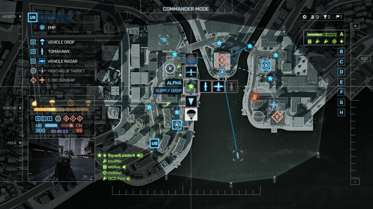 [11/06/2013] Battlefield 4 kommt wieder mit einem Commander-Modus daher. Dadurch sind sogar effektiv 66 Spieler pro Karte unterwegs: 64 Fußsoldaten und zwei Offiziere, die vom iPad oder Battlelog aus Befehle geben.