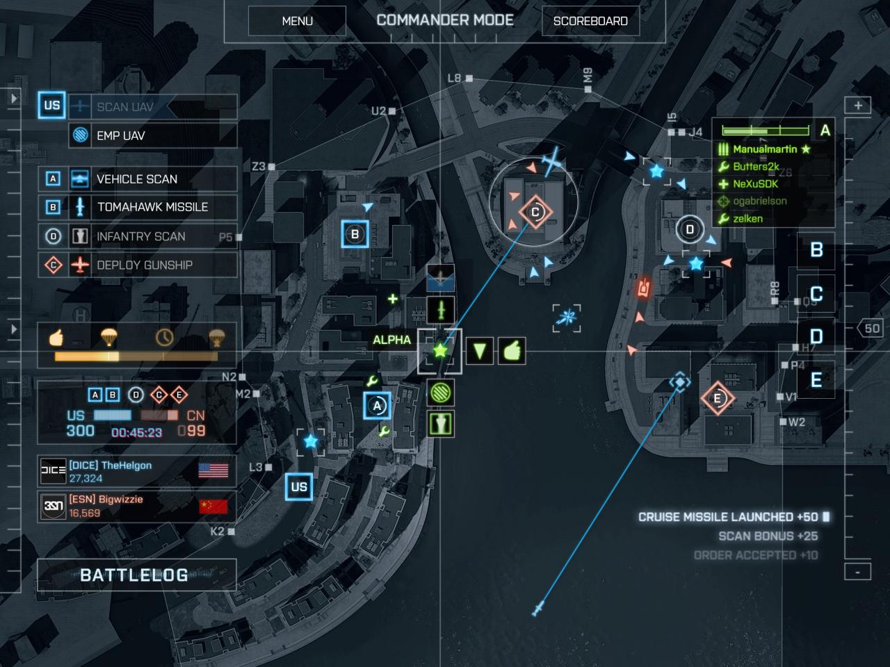 [11/06/2013] Battlefield 4 kommt wieder mit einem Commander-Modus daher. Dadurch sind sogar effektiv 66 Spieler pro Karte unterwegs: 64 Fußsoldaten und zwei Offiziere, die vom iPad oder Battlelog aus Befehle geben.