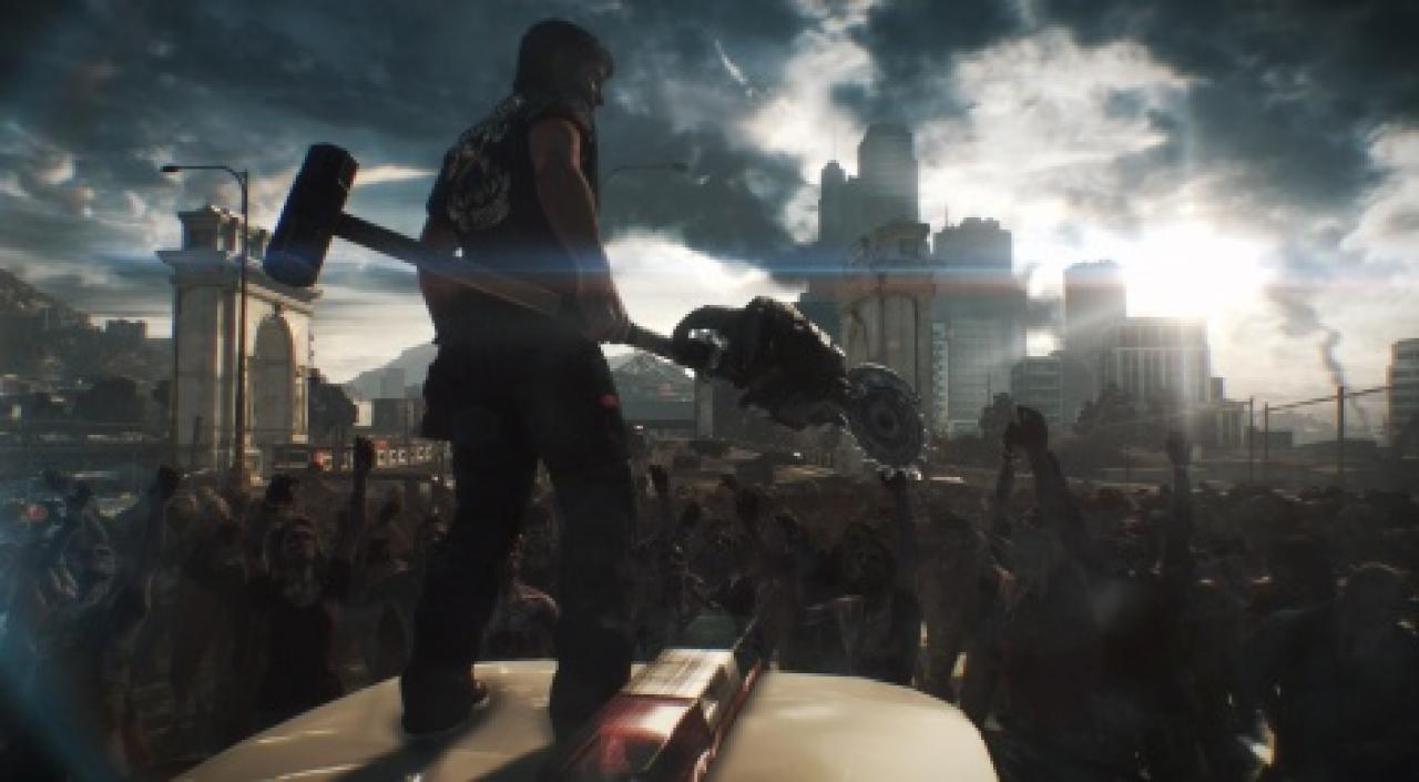 [12/06/2013] Krasse Waffen-Kombinationen gehören in Dead Rising 3 trotz des heruntergeschraubten Humors zur Tagesordnung. Im Bild: Ein Vorschlaghammer mit einer Kettensäge. Wroom!