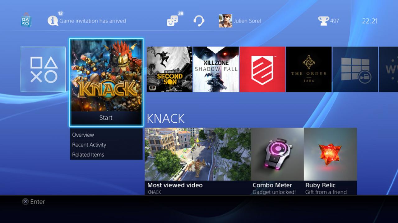 [25/09/2013] Der Homescreen der Playstation 4 ist manchmal etwas überladen - insgesamt ist die CrossMediaBar aber sehr übersichtlich.