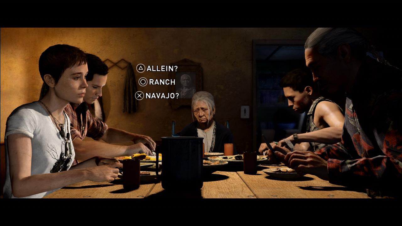 [08/10/2013] Beyond: Two Souls im Test: Entscheidungen treffen Spieler in solchen interaktiven Szenen.