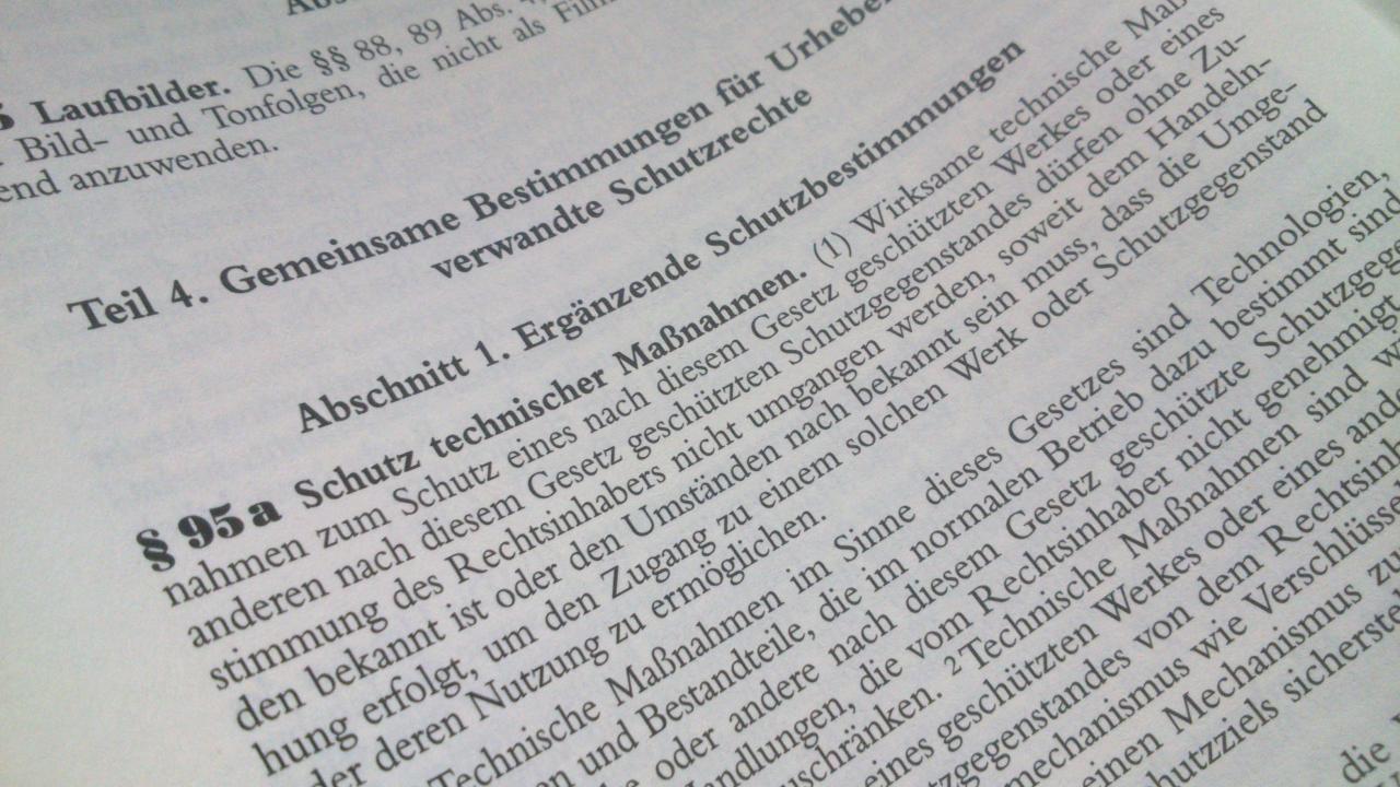 [26/10/2013] Auszug aus dem deutschen Urheberrechtsgesetz
