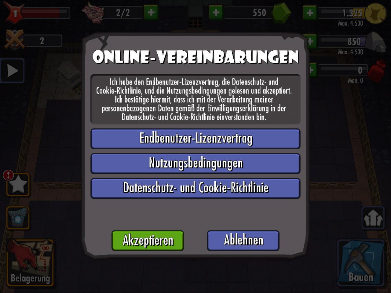 [05/02/2014] Bevor ich Dungeon Keeper spielen kann, muss ich mehrere Richtlinien akzeptieren und gebe EA das Recht fast alle meine Daten nach Amerika abzusaugen.