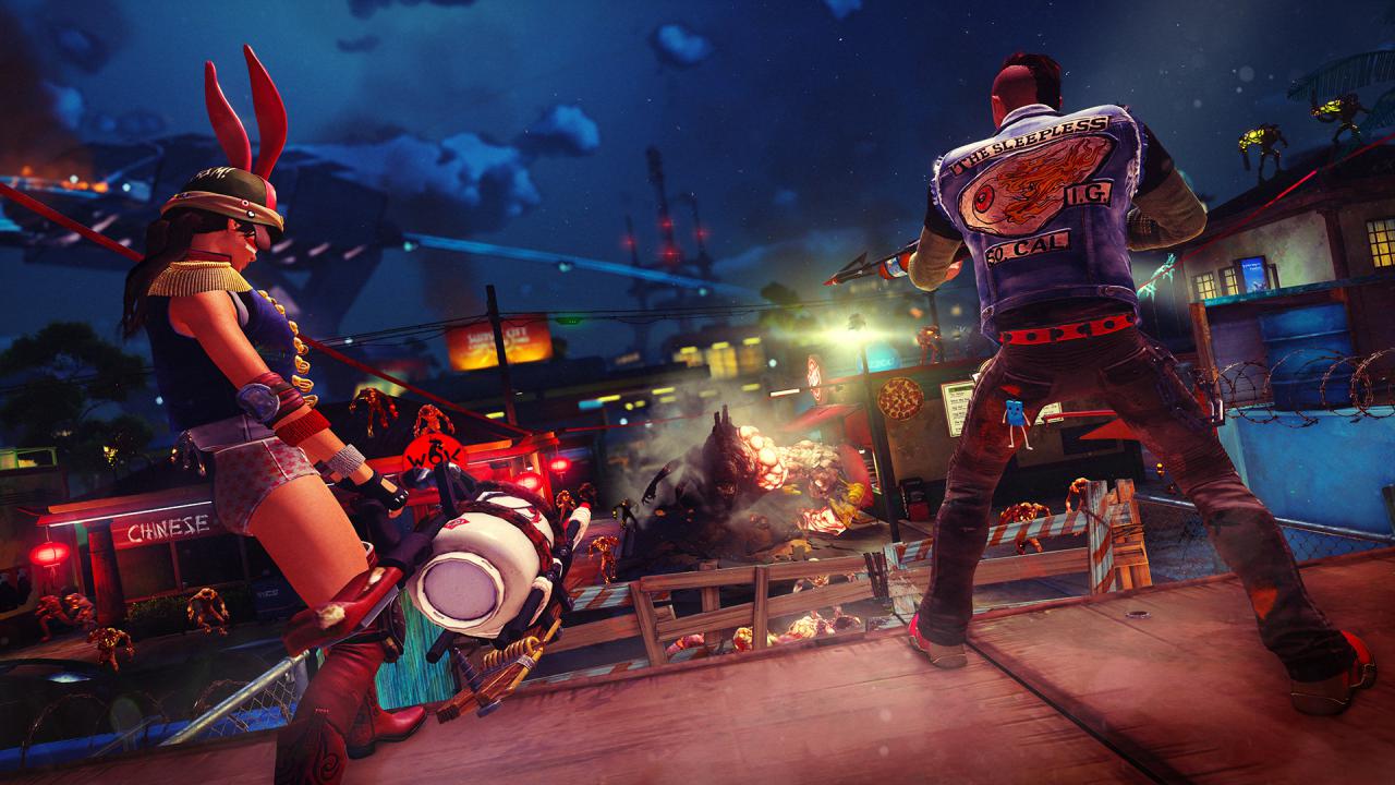 [10/06/2014] Action nonstop: Der namenslose Held zerlegt in Sunset Overdrive einen Vergnügungspark - und pustet jeden Mutanten vom Bildschirm. (4)