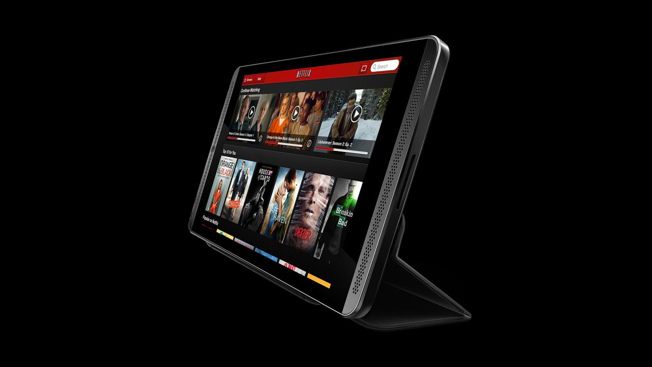 [23/07/2014] Geiler Sound: Das Shield Tablet hat richtige Stereo Lautsprecher und einen doppelten Basskanal für anständige Tiefen.