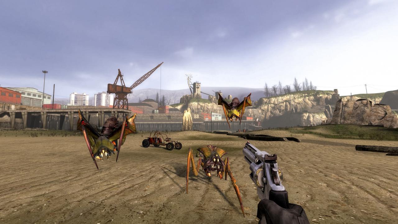 [26/03/2015] Half-Life 2 punktete mit viel Abwechslung. Hier flüchten wir vor einer Gruppe Antlions.