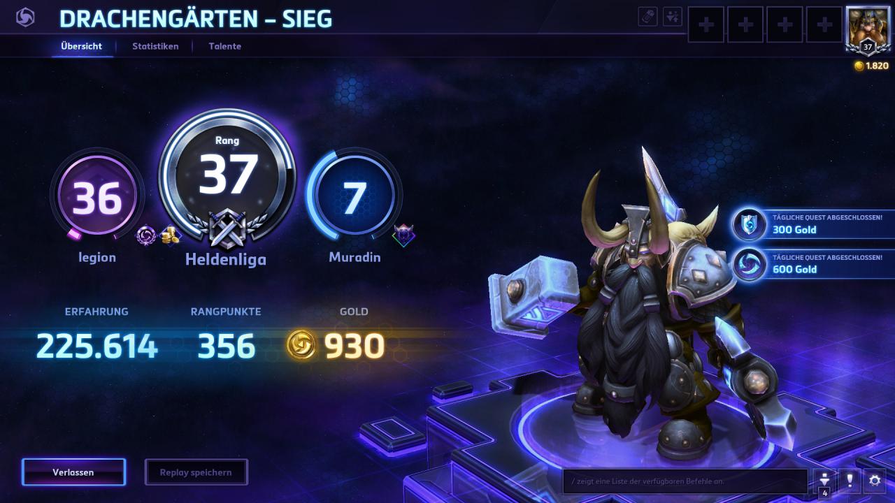 [11/06/2015] Wenn wir regelmäßig tägliche Quests absolvieren, erhalten wir genug Gold, um uns von Zeit zu Zeit einen neuen Helden zu leisten.