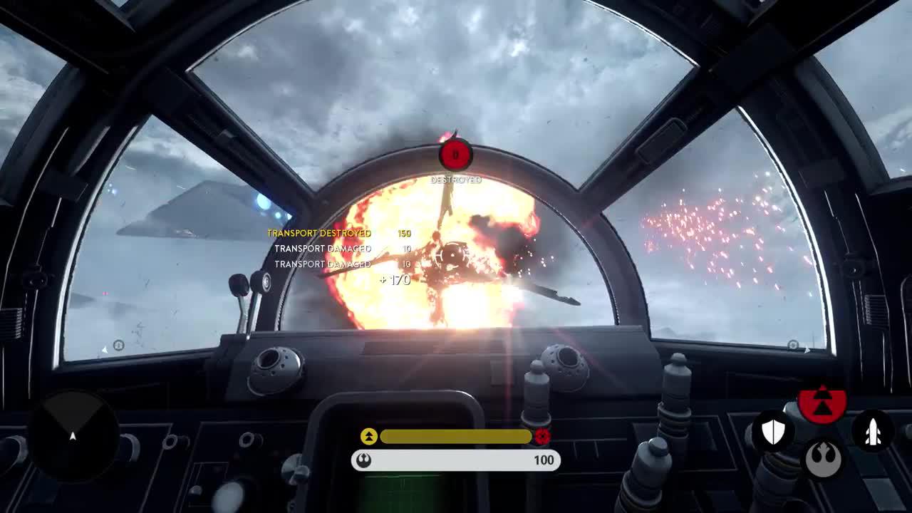 [05/08/2015] Die Ego-Perspektive in Tie-FIghter und X-Wing ist einer der wenigen Höhepunkte.