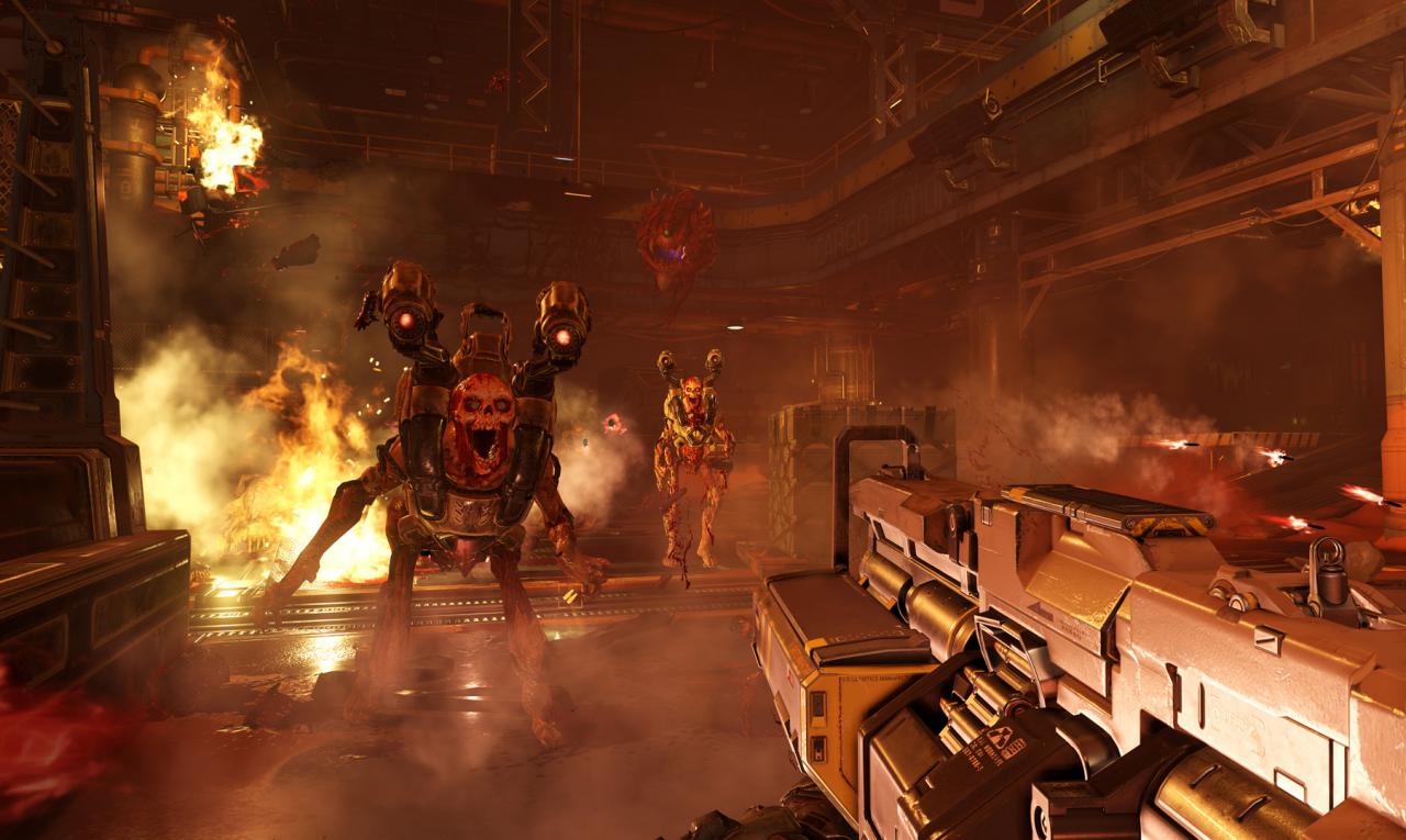 Dämonen aus dem Shooter Doom von id. 
