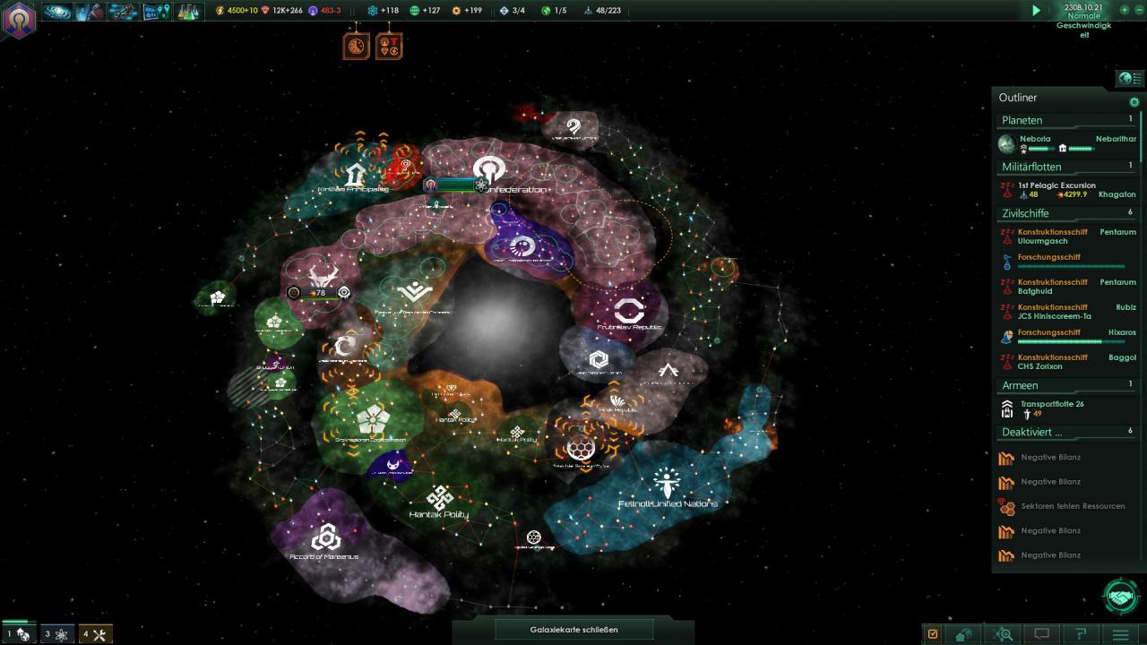 [07/05/2016] In Stellaris sind riesige Galaxien möglich - mit Spiralarmen oder ohne.