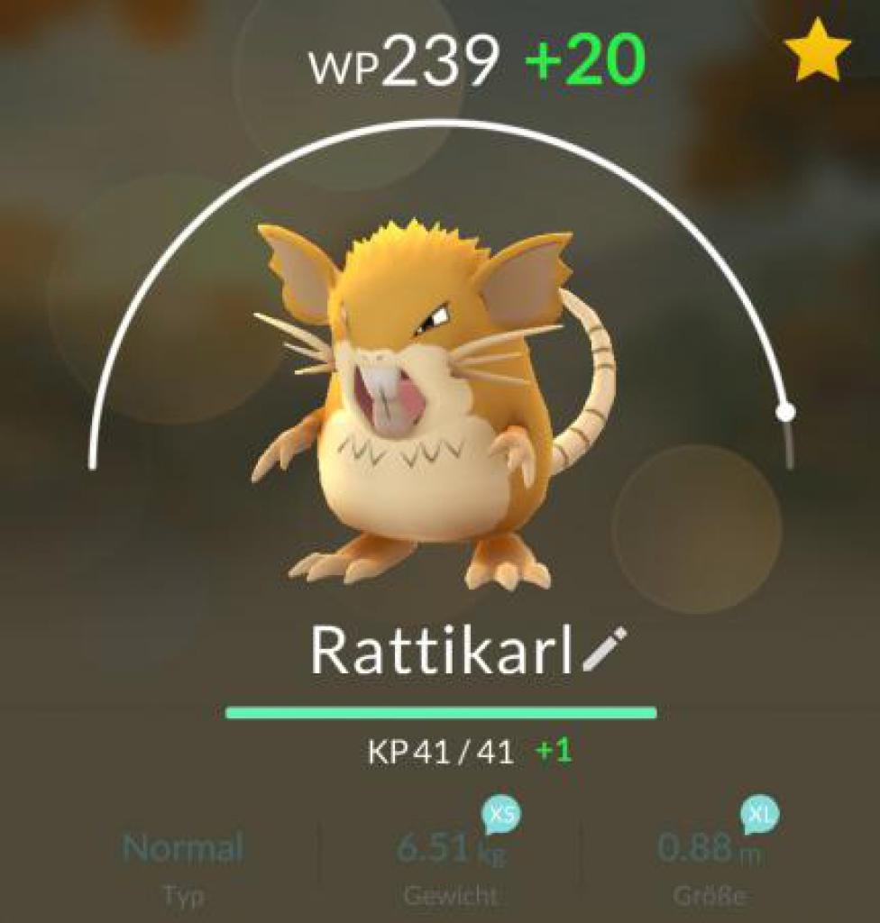 [29/08/2016] Die Weiterentwicklung von Ratzfratz zu Rattikarl trägt Früchte: Die WP und KP sind gestiegen.